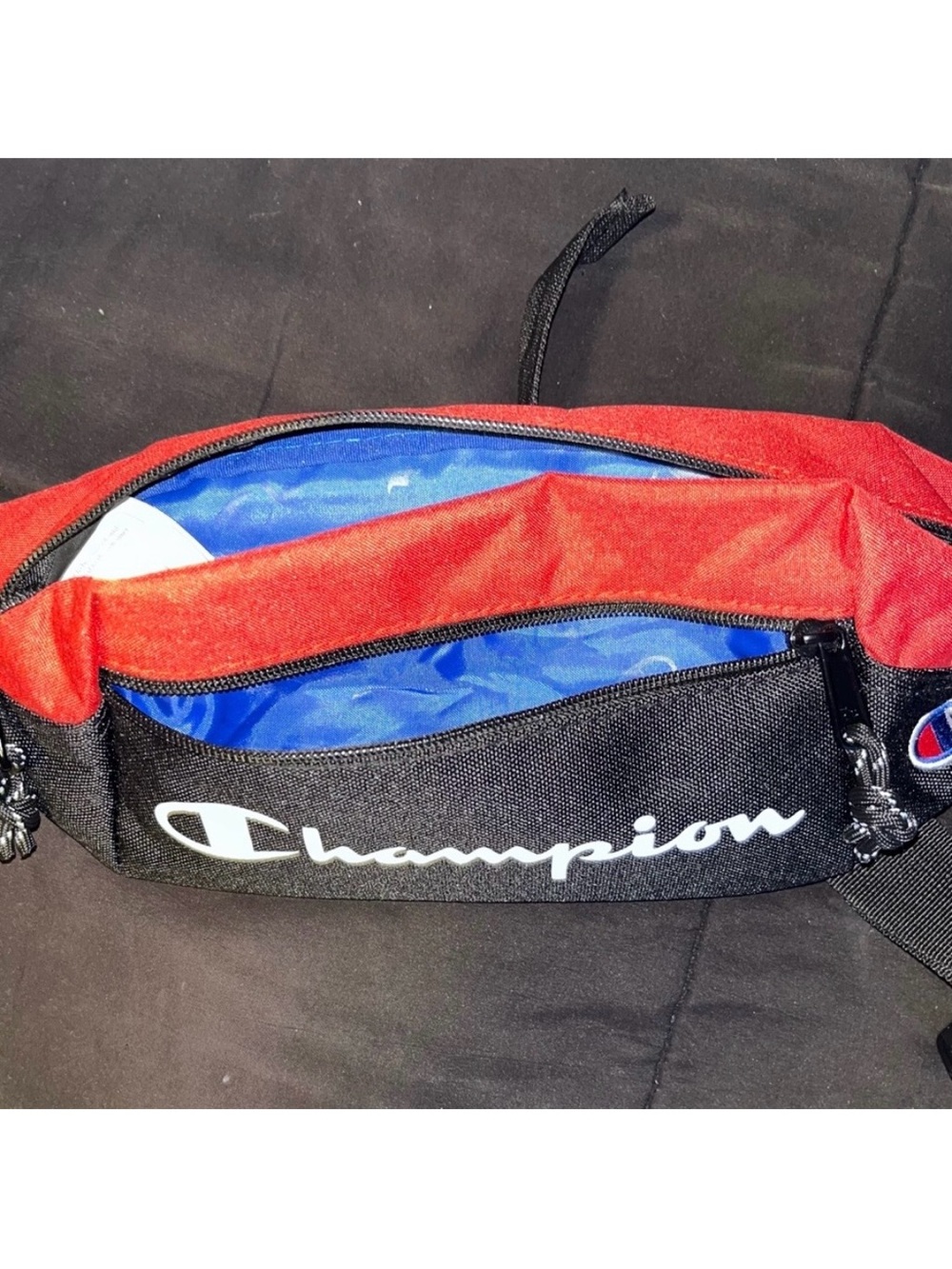 Champion Athletic Apparel Black Red Adjustable Crossbody Bag Belt Bag Fanny Pack - Picture 6 of 10